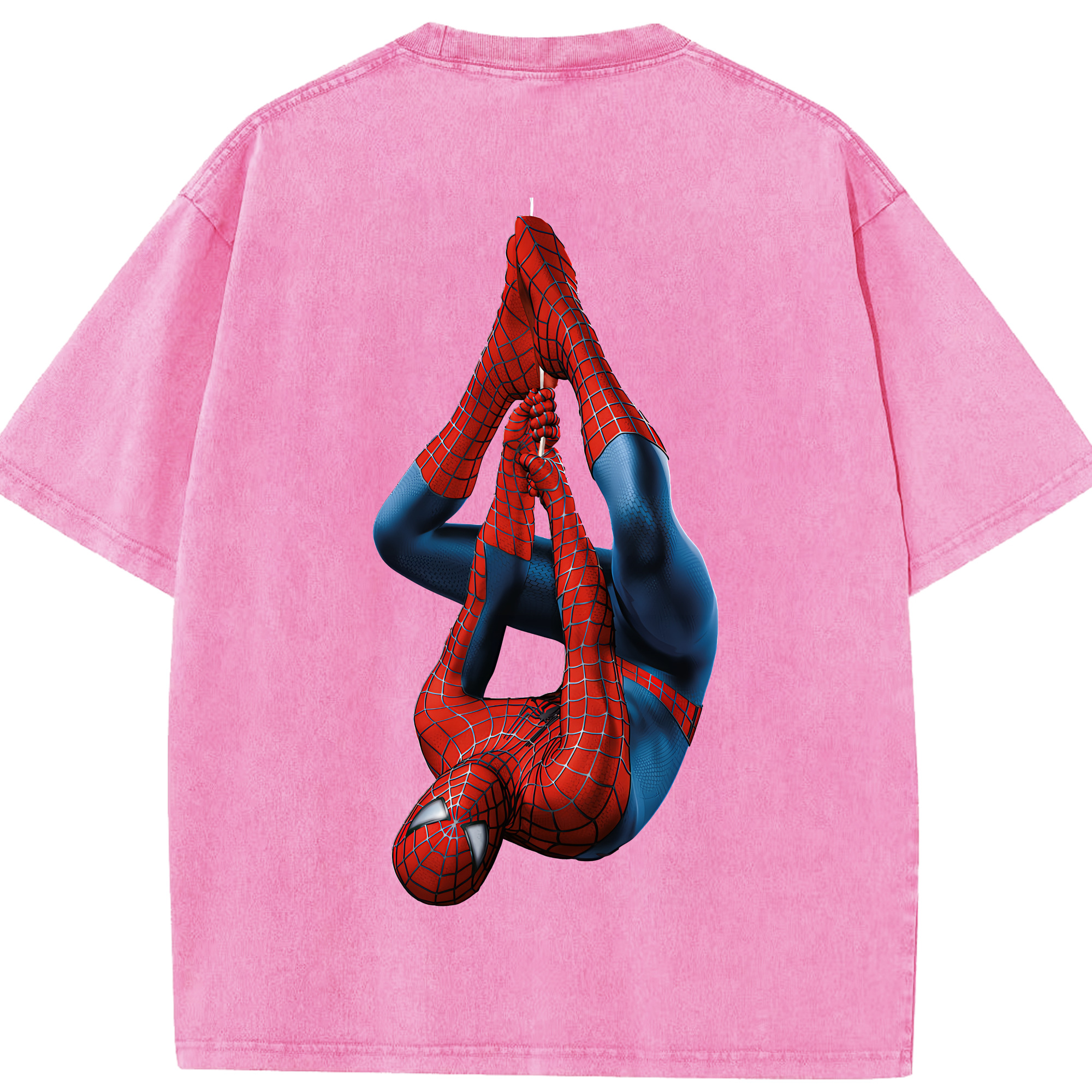 （画像用） Spider Man スパイダーマン 綿100% ヴィンテージ風 半袖Tシャツ（背面プリント）
